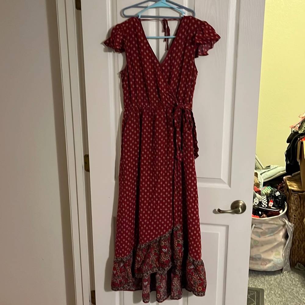 Xhilaration Peasant Floral wrap dress Medium